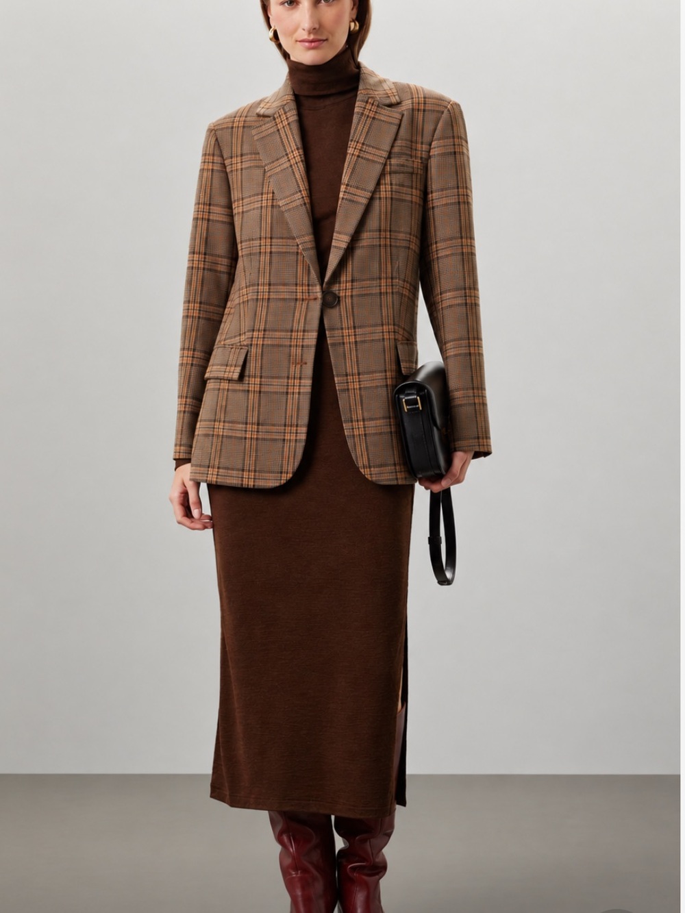 Rag & Bone Bianca Wool Plaid Classic Fit Jacket Blazer $650